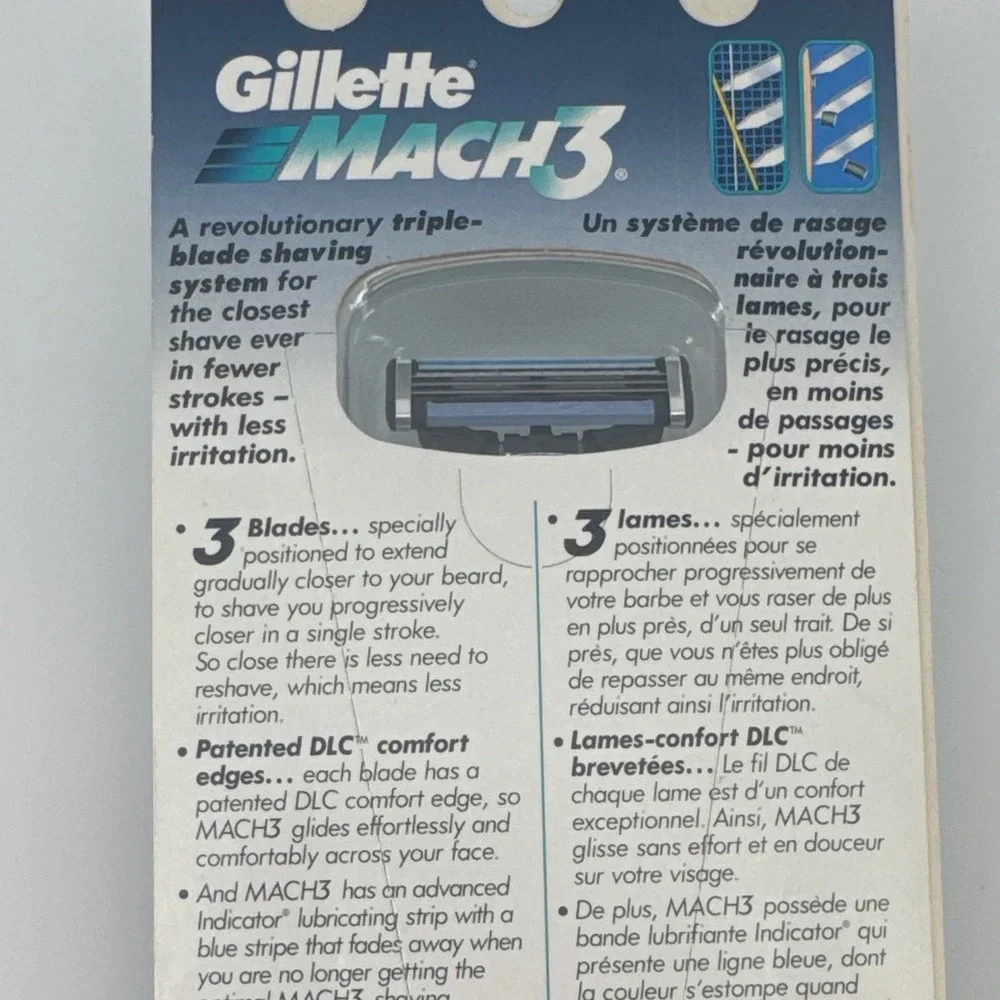 Gillette Mach3 Mens Vintage Razor Silver/Black Triple Blade Shaving System